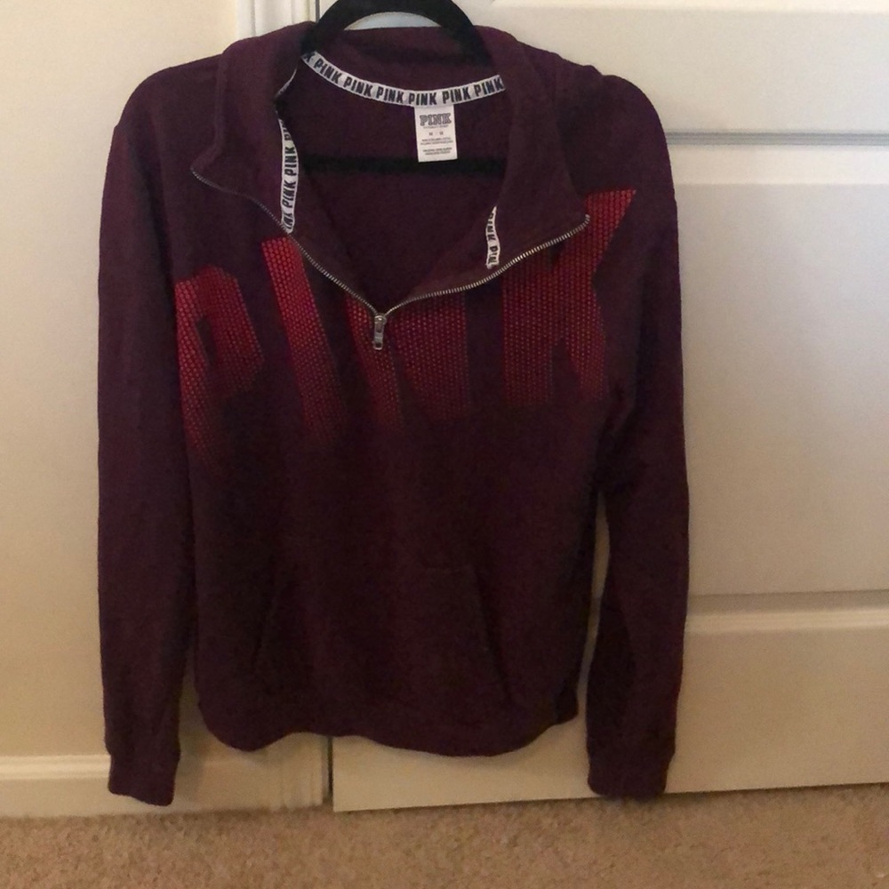 Pink zip up maroon